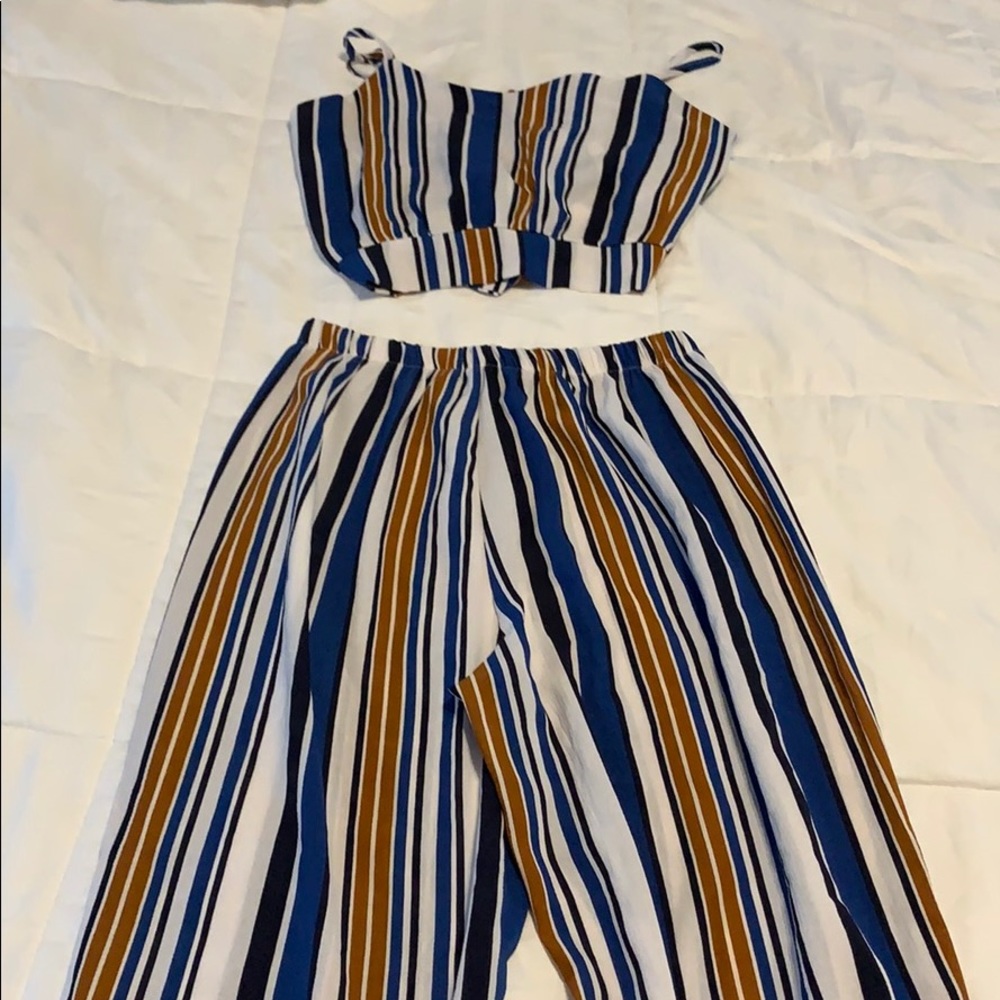 Striped Tank Top and Pant Set